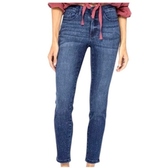 Judy Blue Los Angeles relaxed fit speckled stretch  jeans. - Picture 1 of 8